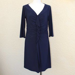 Chico's Blue Ruffle Front Dress